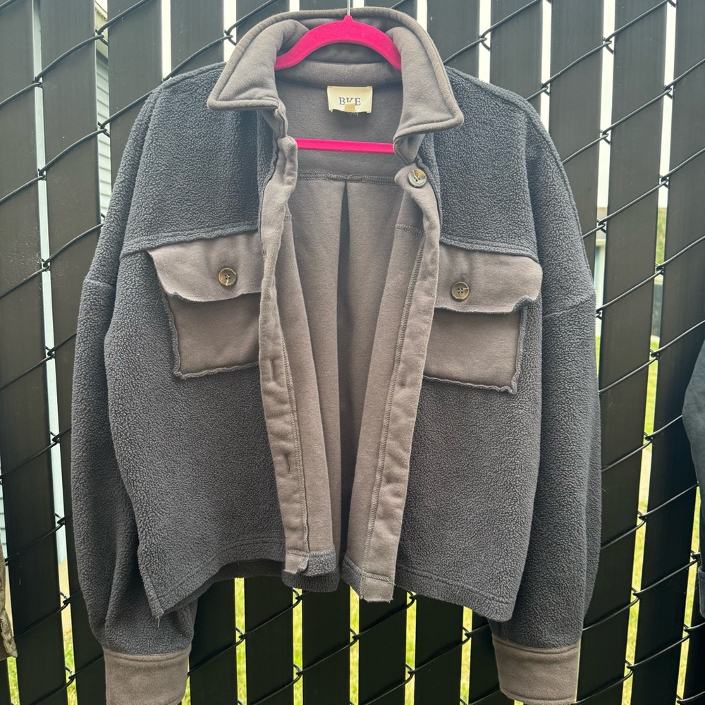 BKE Charcoal Shirt Jacket size LARGE